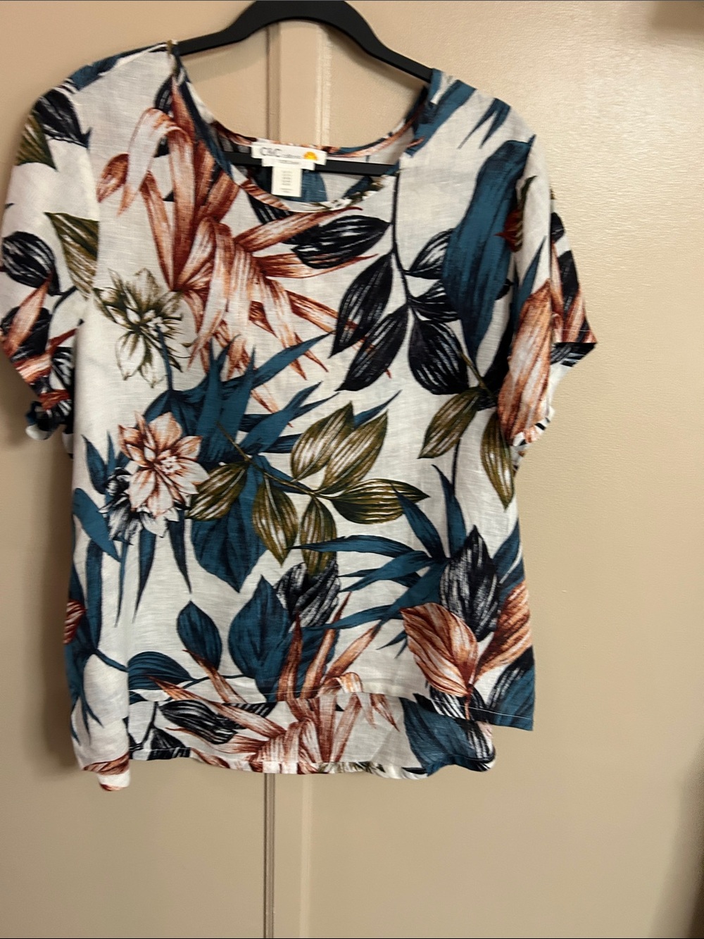C&C California Teal, Rust & Olive Floral Short-Sleeve Tee